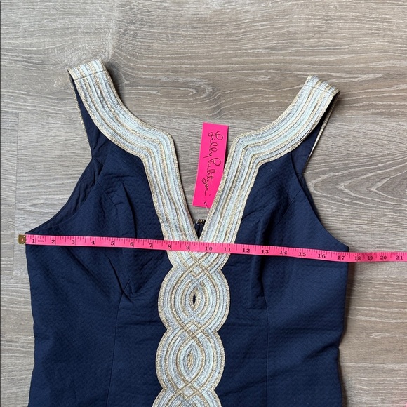 NEW LILLY PULITZER VALLI SHIFT DRESS in True Navy 8 - Picture 8 of 14